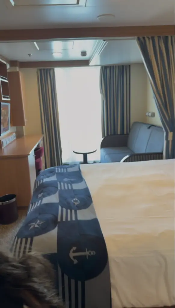 Disney Fantasy Cruise Cabin Stateroom with verandah view.